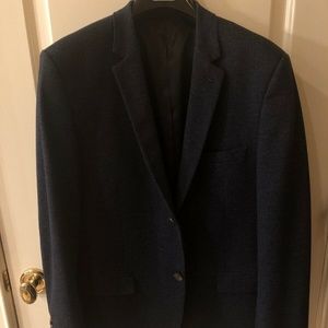 Topman Dark Blue Cotton Blend Jacket Size 40